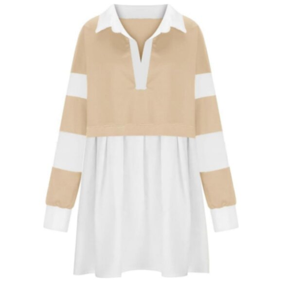 **Saukole** Oversized Casual Sweatshirt Patchwork Dress Small NWT - Picture 3 of 6